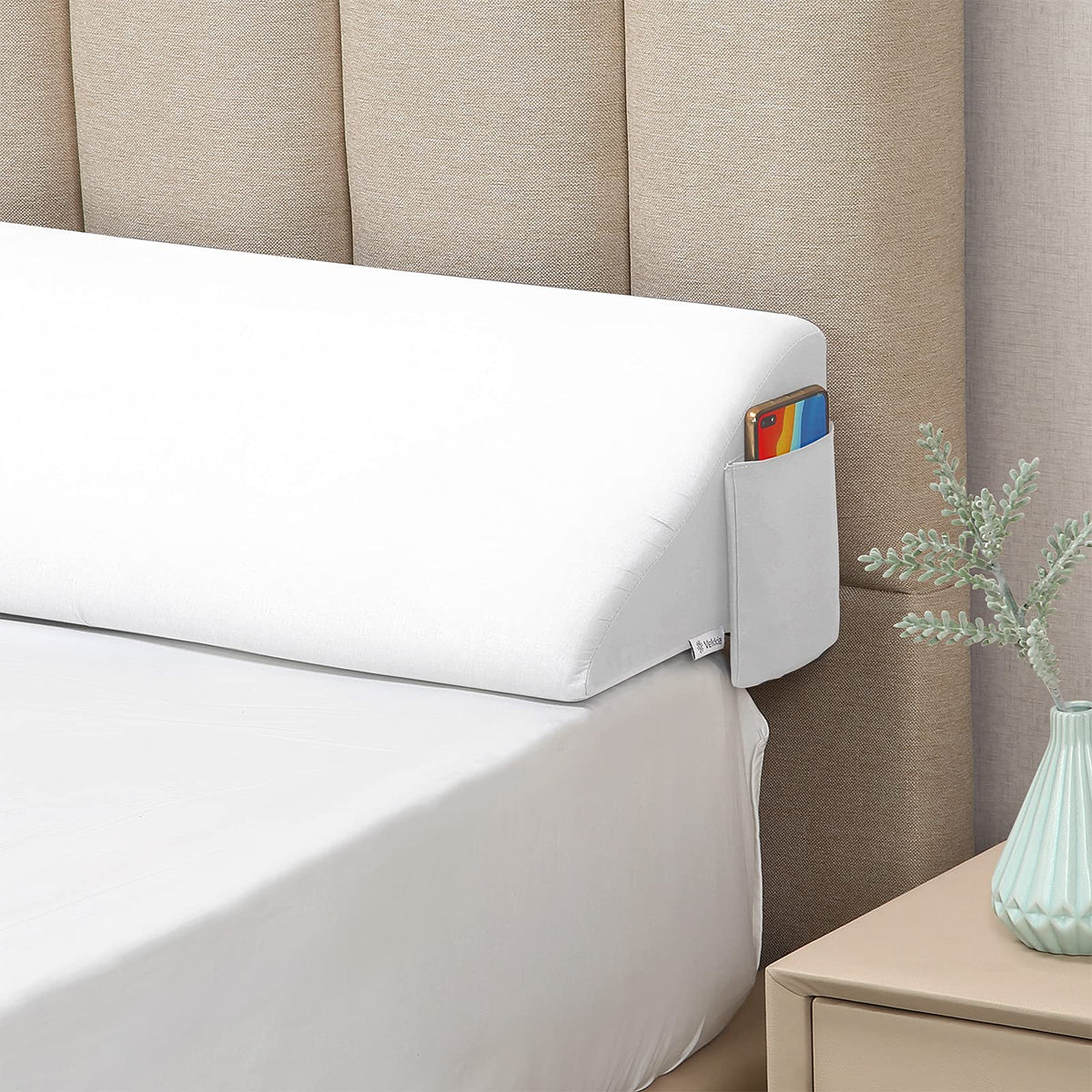 Vekkia Bed Wedge Pillow Gap Filler for Headboard Stop Pillow Slips