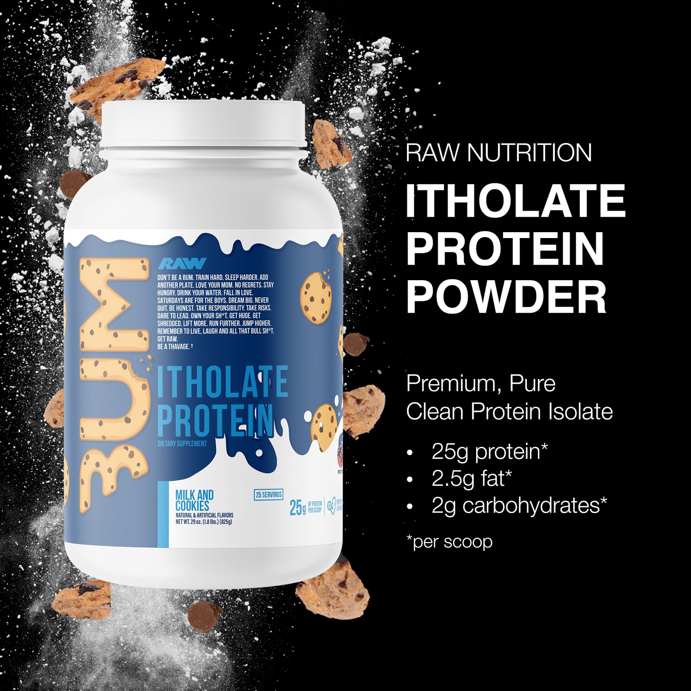 RAW Whey Isolate Protein Powder - Grass-Fed, Low Fat Low Carb

