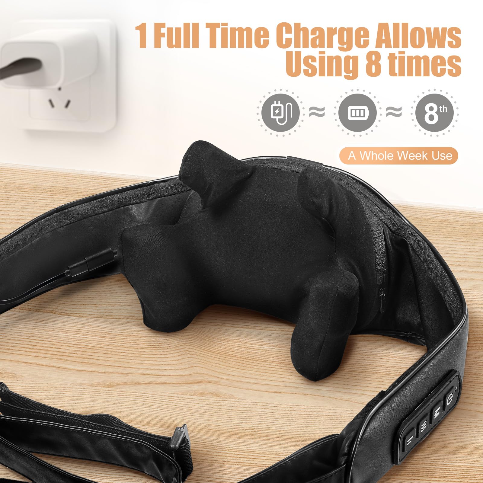 MASGRE Shiatsu Back & Neck Massager with Heat Cordless

