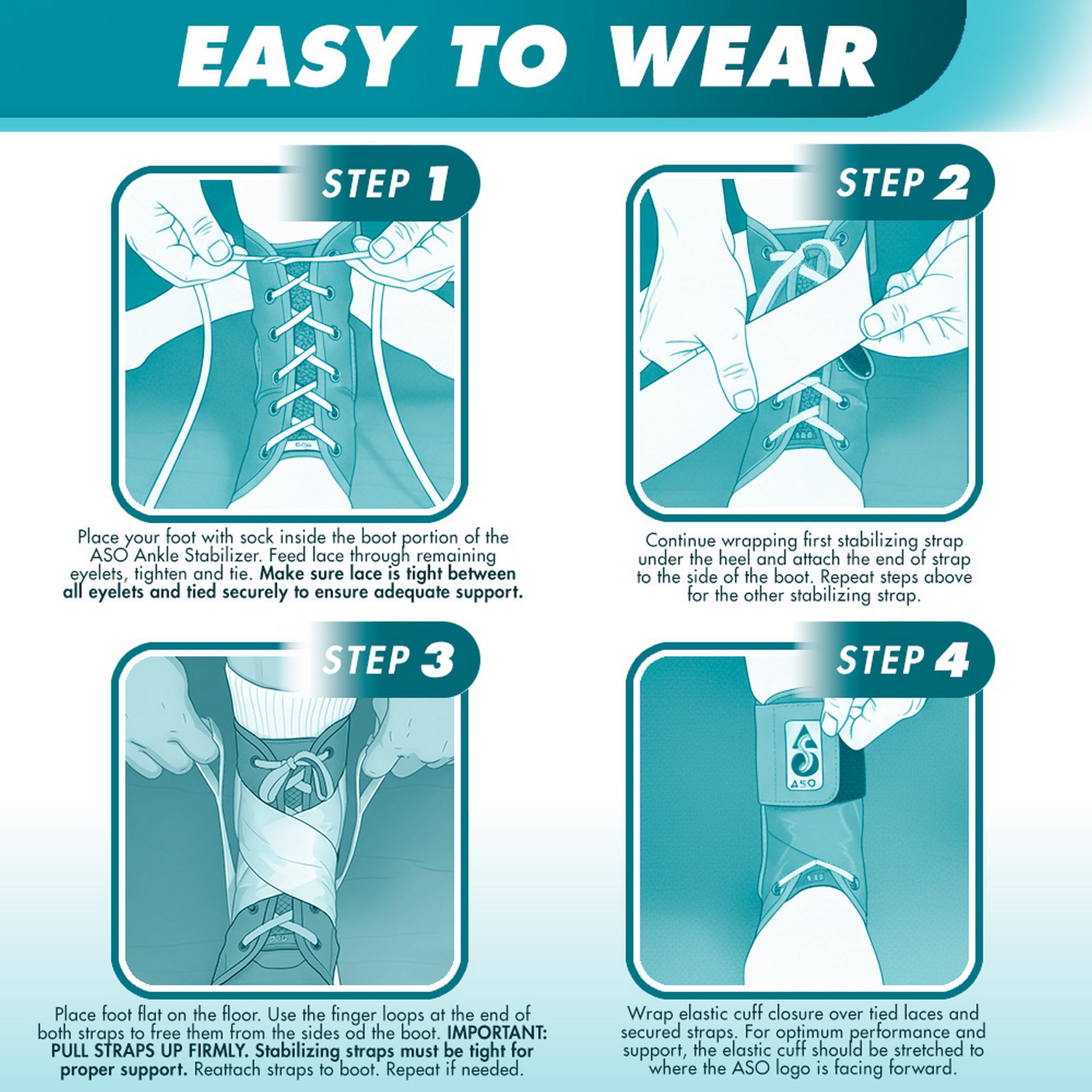 Med Spec ASO Ankle Stabilizer - Lace Up Ankle Brace

