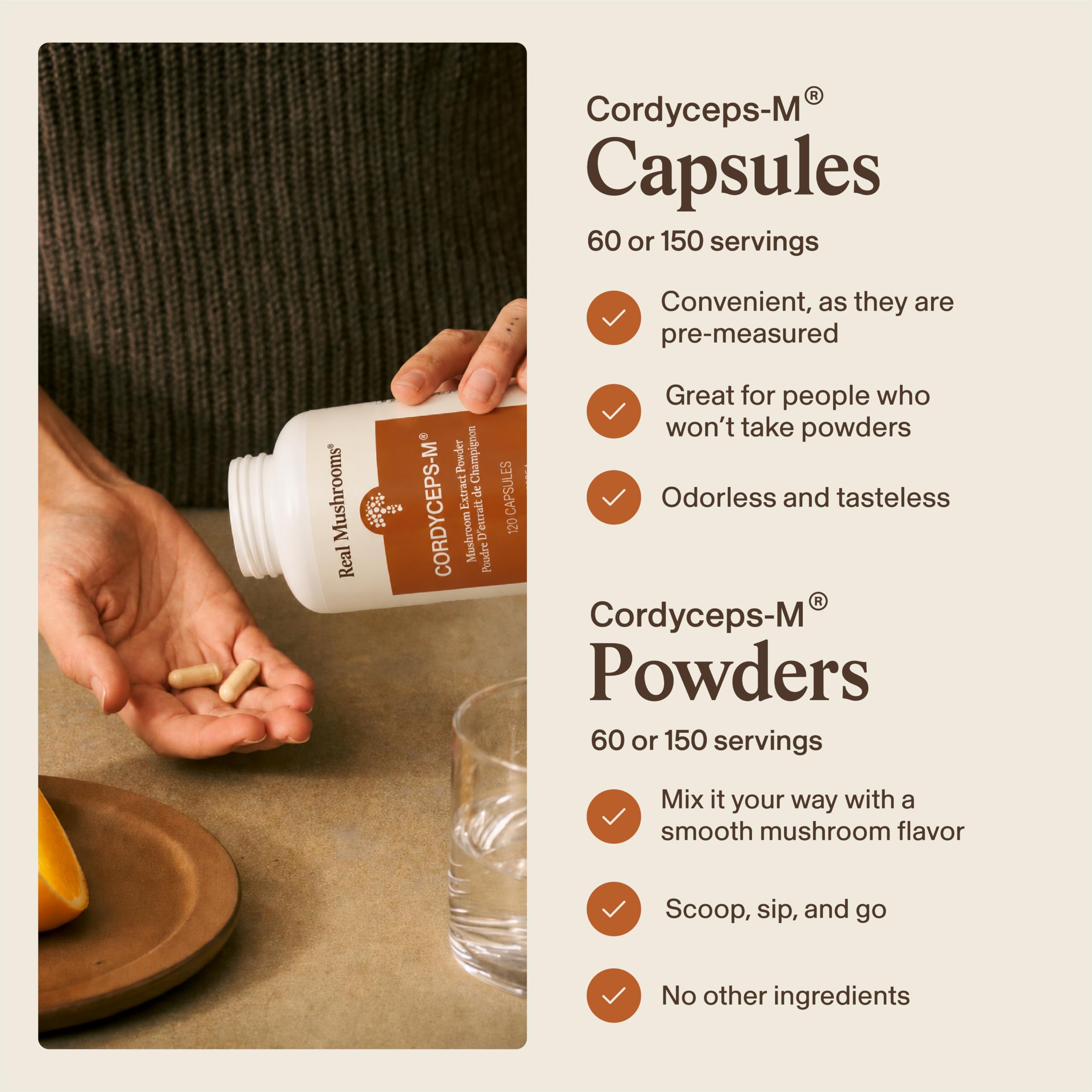 Real Mushrooms Cordyceps Capsules with Beta Glucans

