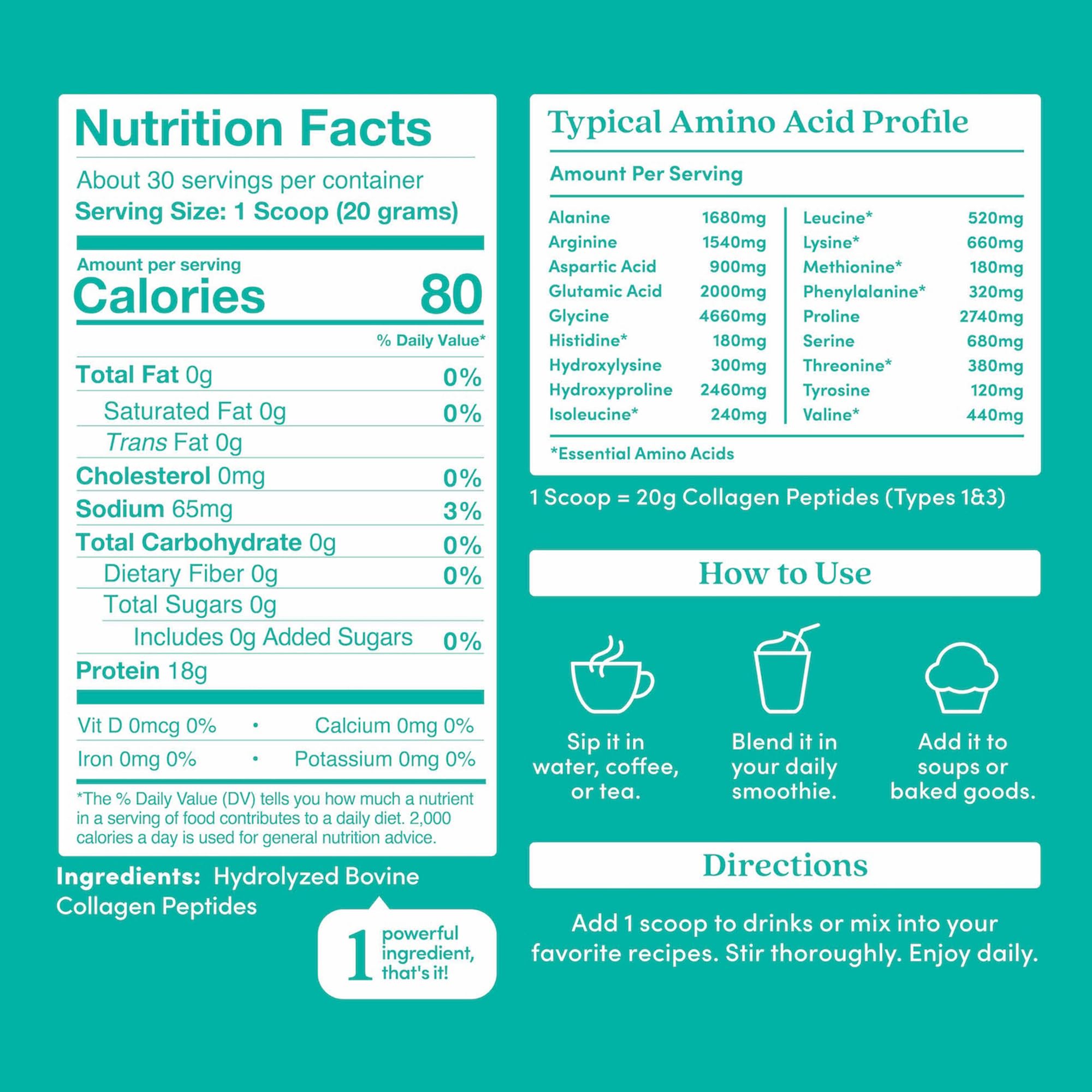 Further Food Collagen Peptides Powder Unflavored Grass-Fed

