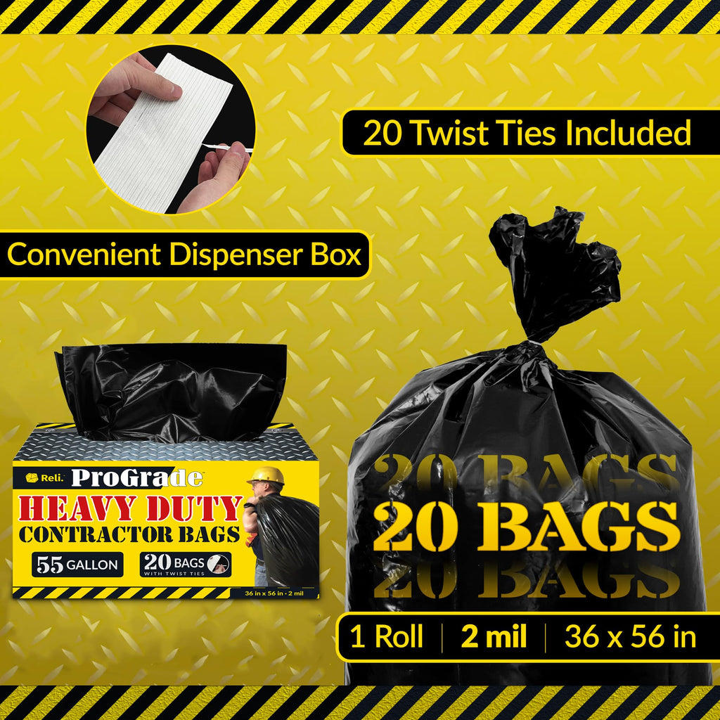 Reli. Garbage Bags for Construction | Durable Bags

