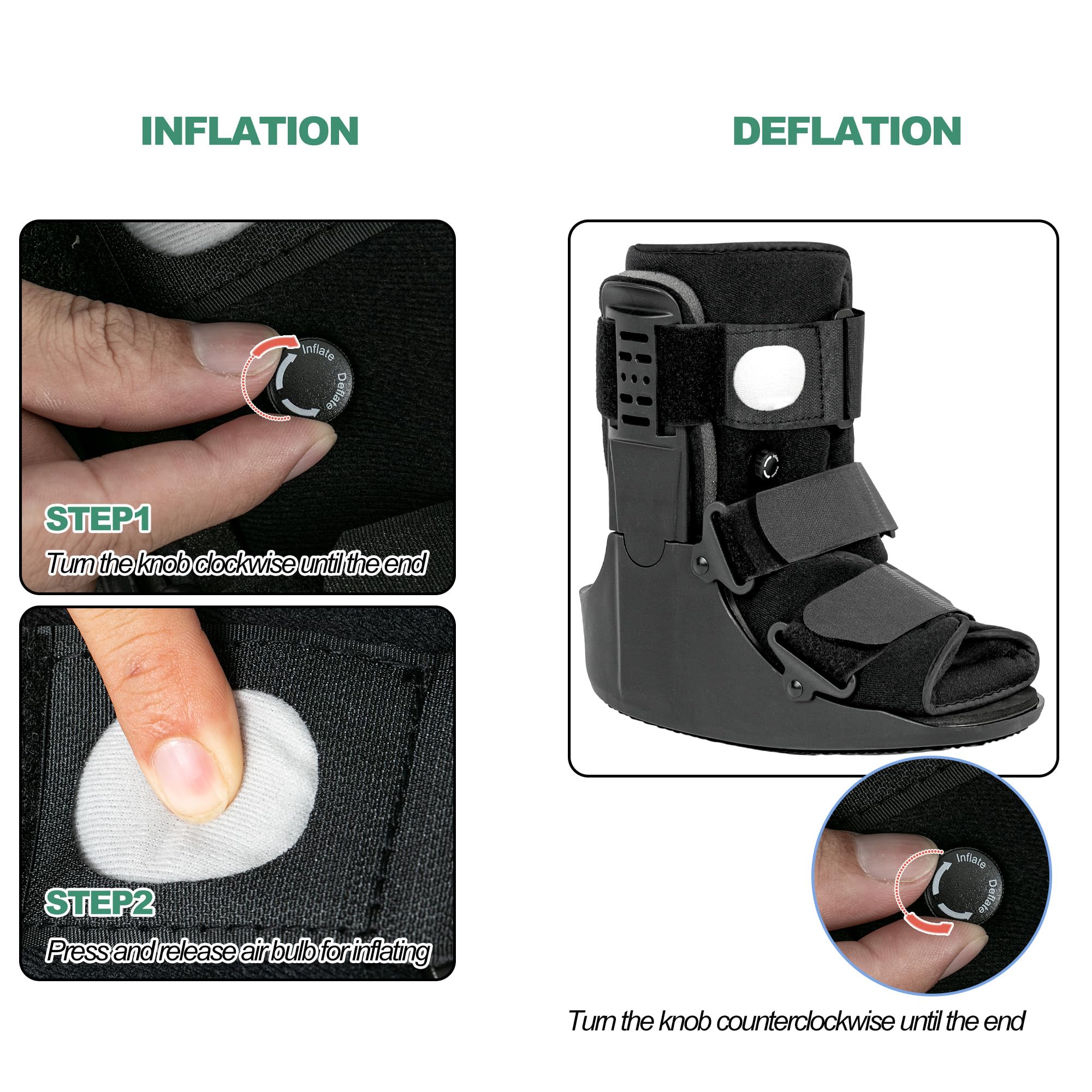 Jewlri Air Walking Boot Ambidextrous Ankle Support

