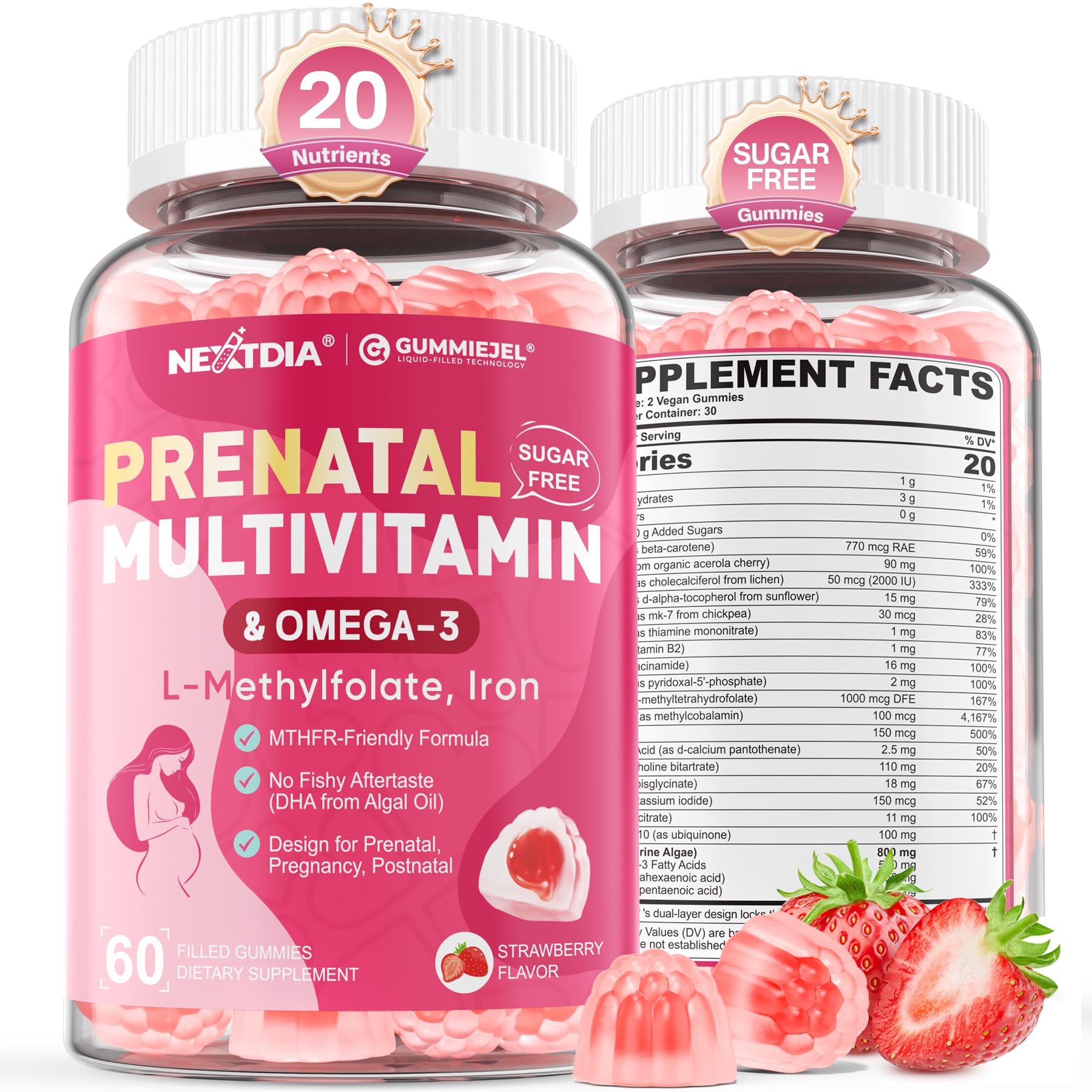 Prenatal Vitamins Gummies for Women with Methylfolate & DHA

