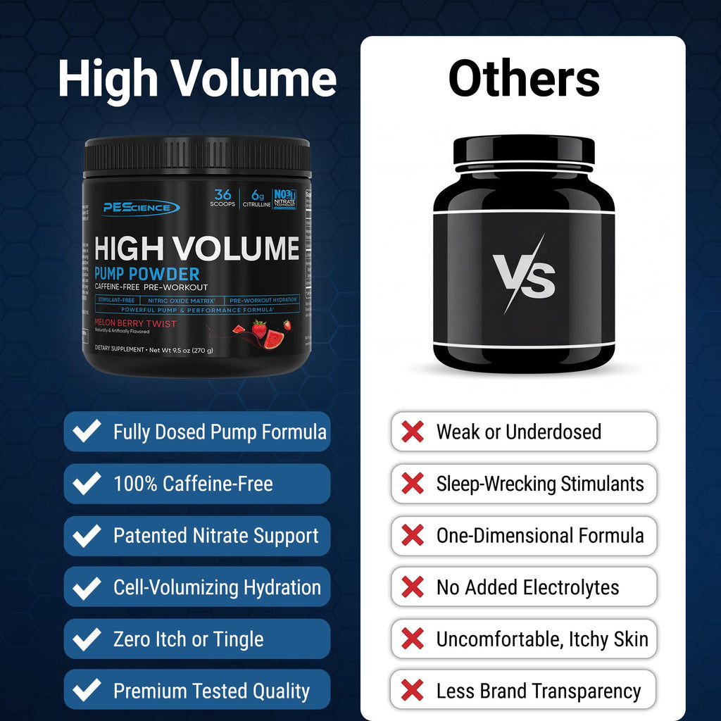 PEScience High Volume Stim-Free Pre-Workout Powder

