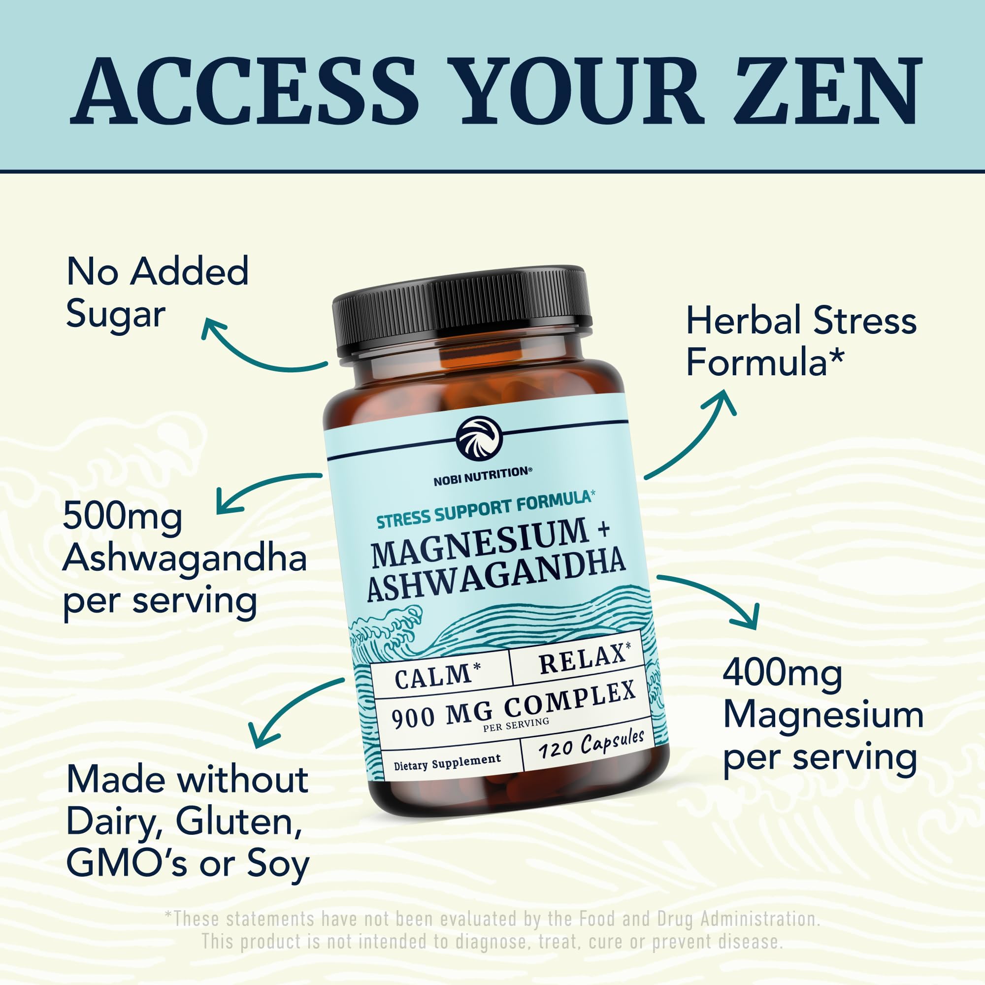 Magnesium Ashwagandha Supplement for Relaxation & Sleep

