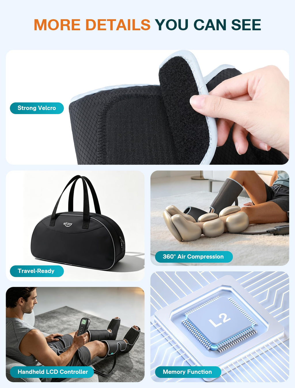 ALLJOY Leg Massager for Circulation and Pain Relief

