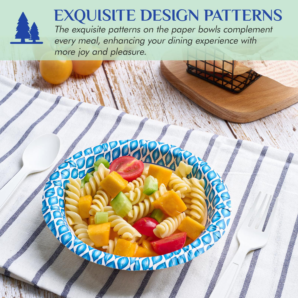 MUCHII Disposable Paper Bowls | Soak-Proof & Durable

