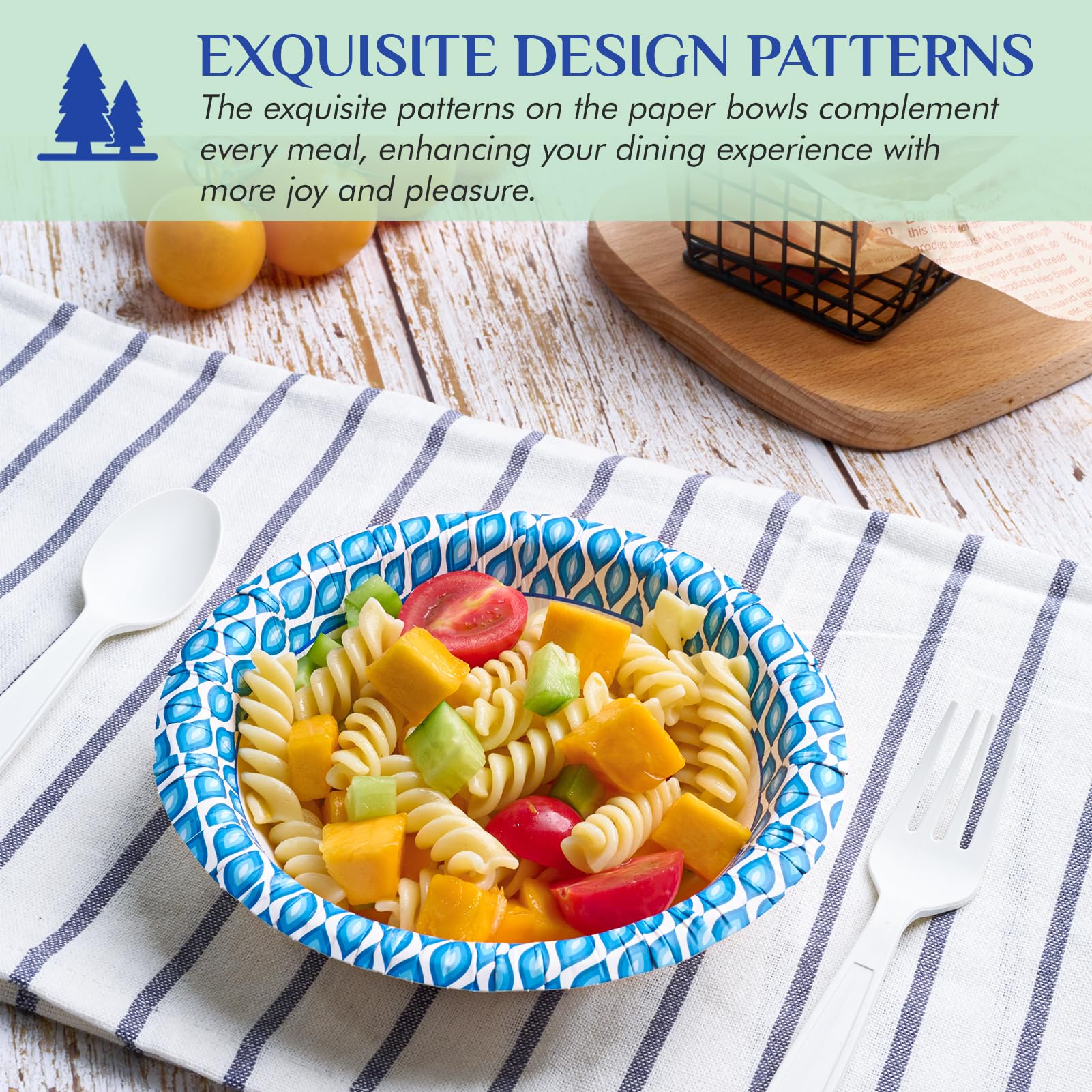 MUCHII Disposable Paper Bowls | Soak-Proof & Durable

