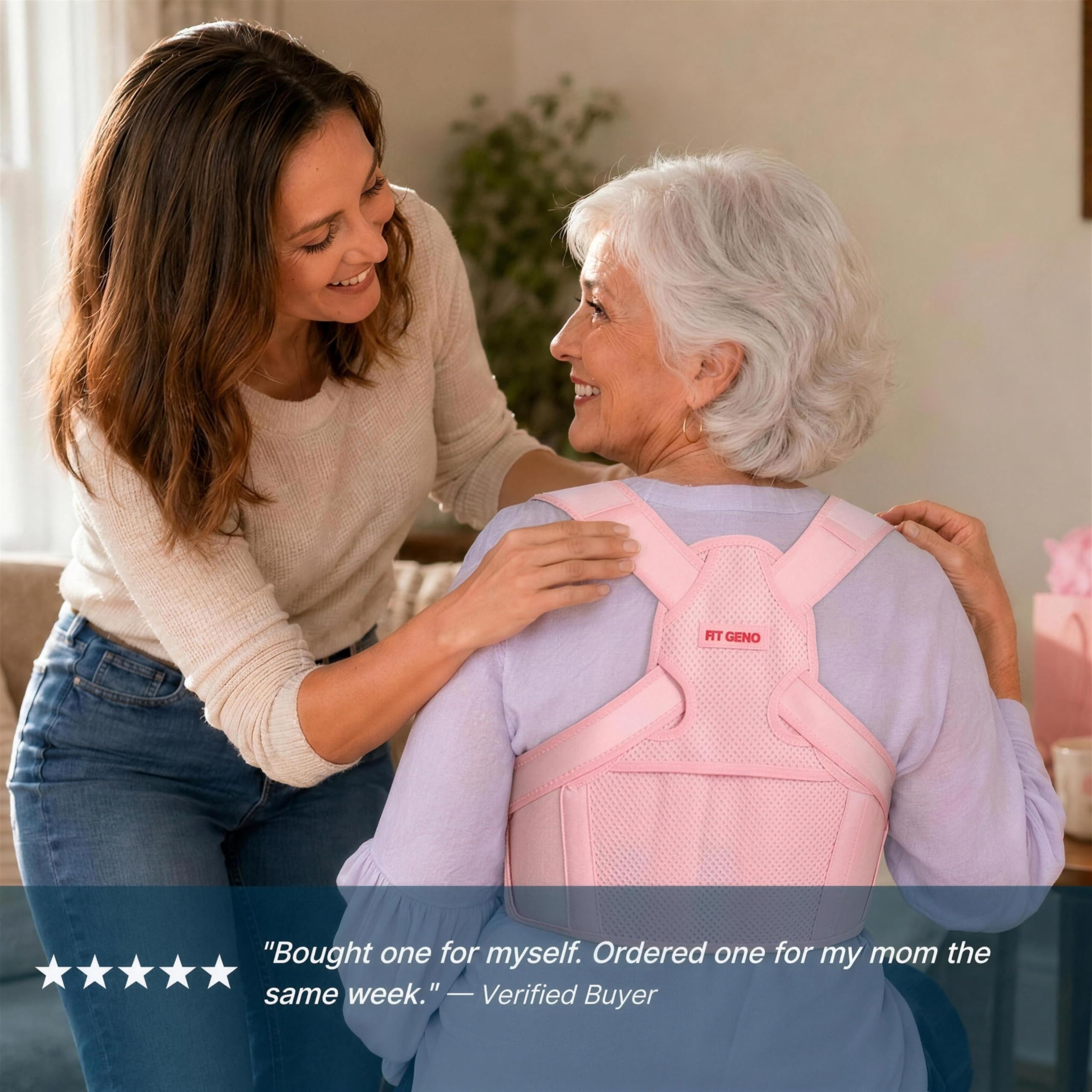 Geno Posture Corrector for Women - Adjustable Back Brace

