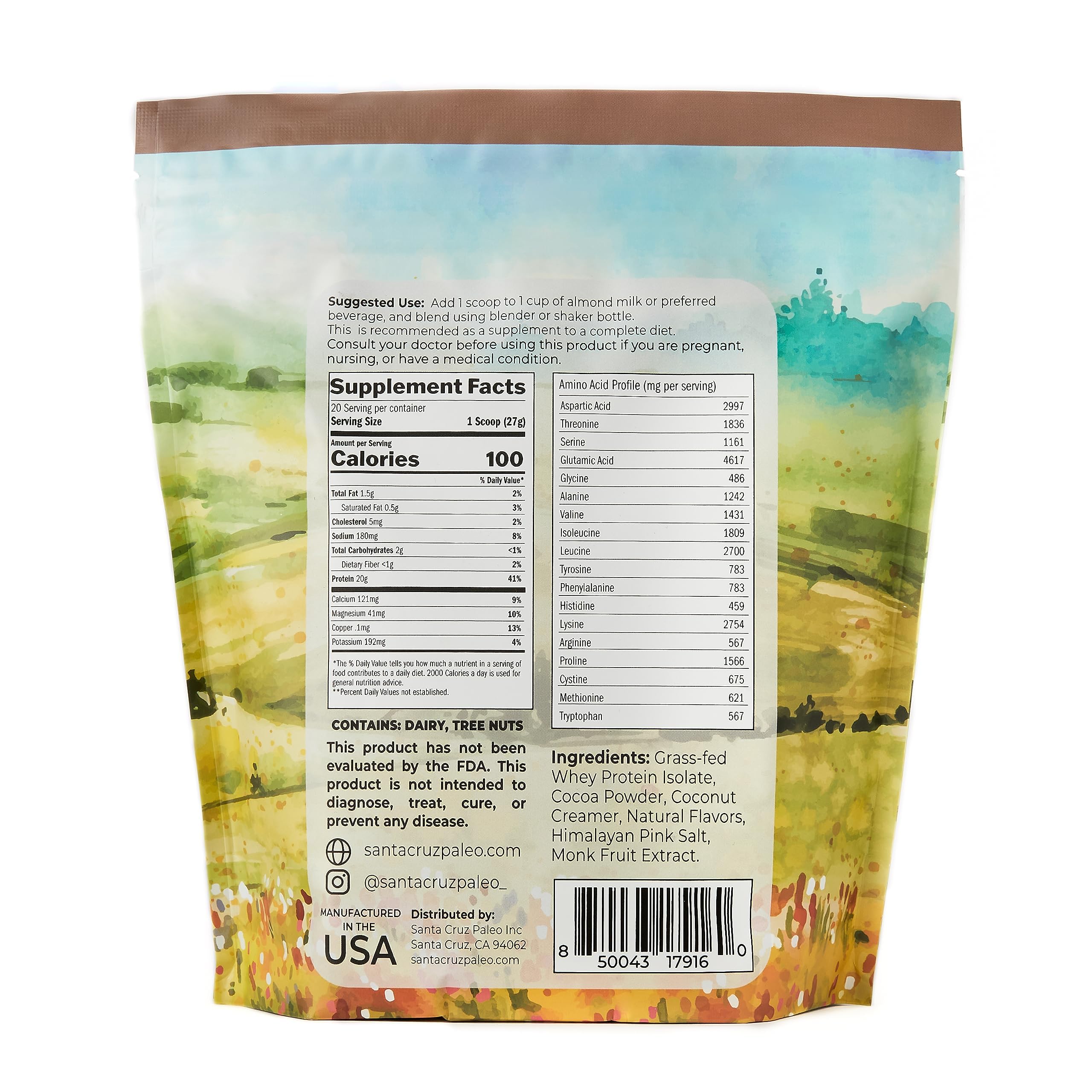 Santa Cruz Paleo Whey Protein Powder Grass-Fed Isolate

