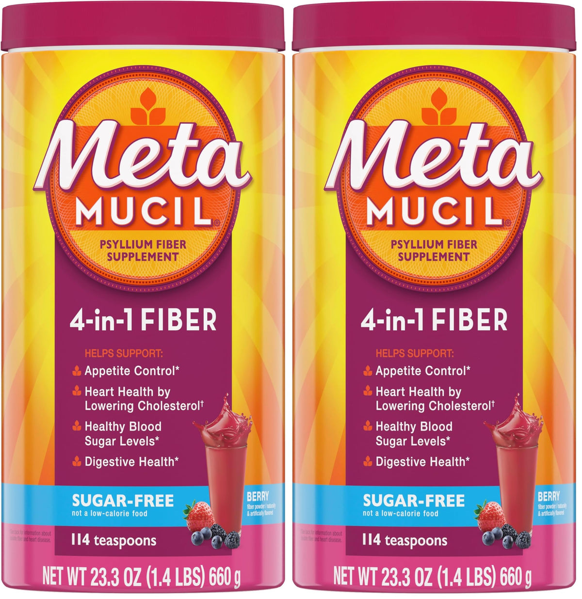 Metamucil 4-in-1 Psyllium Fiber Powder for Digestive Health