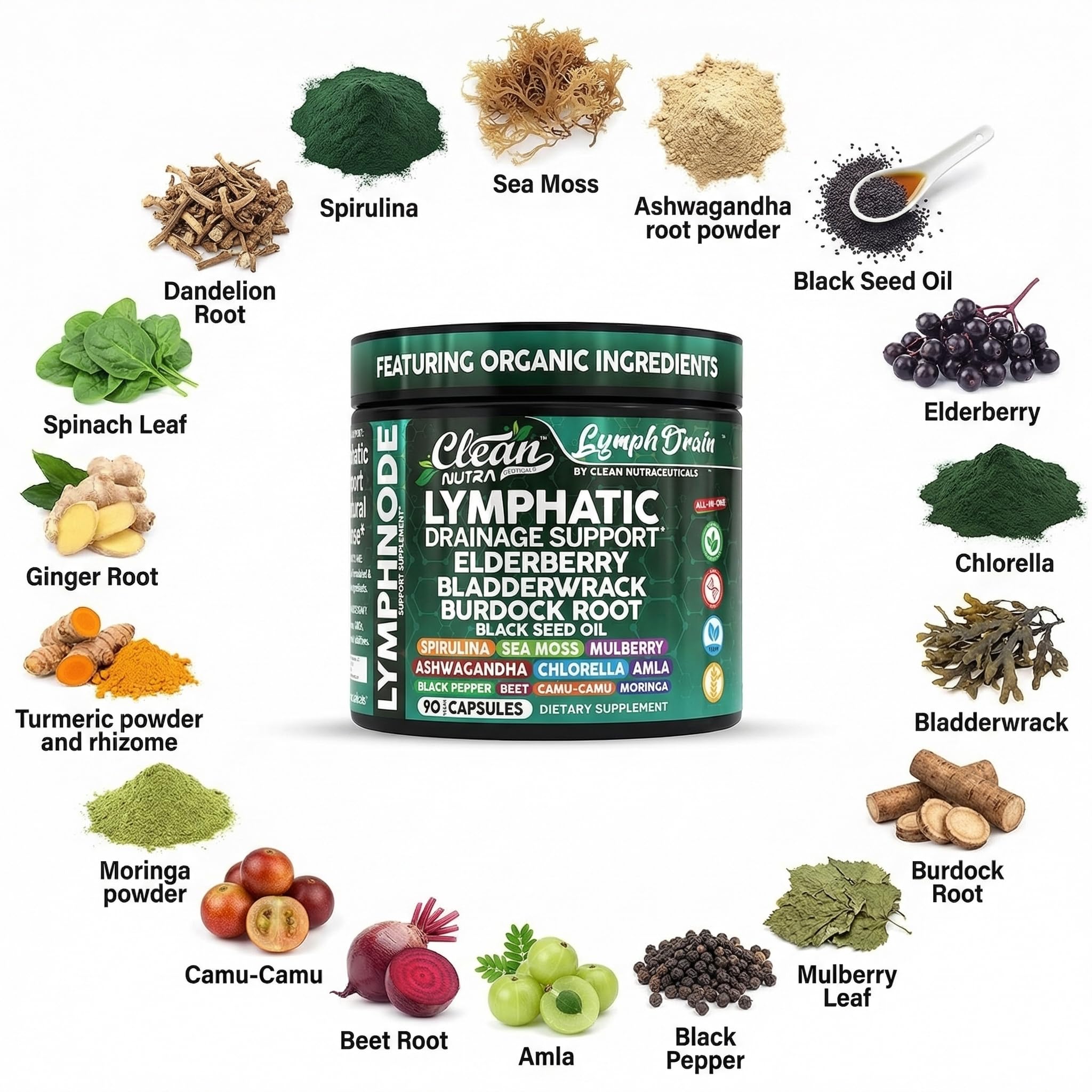 Clean Nutra Lymphatic Support Capsules

