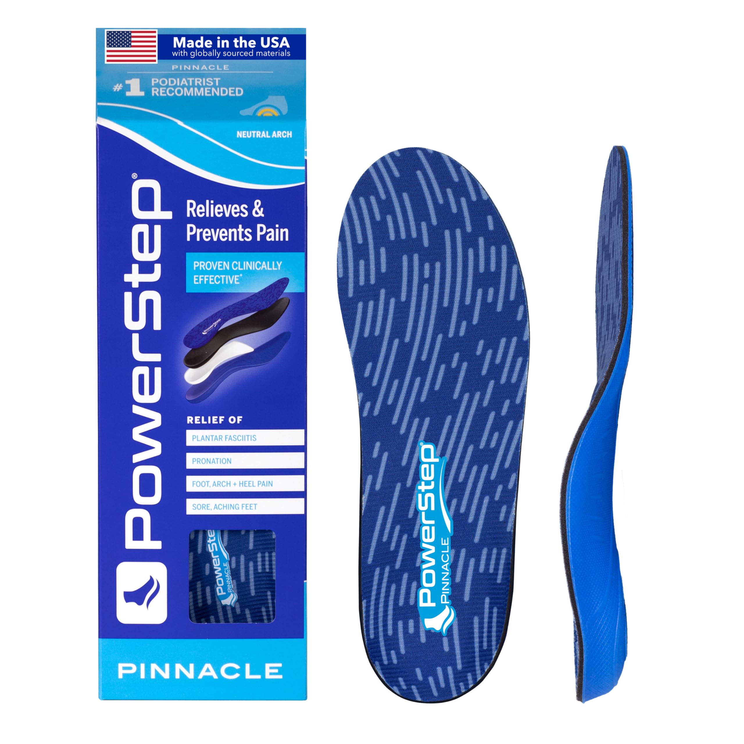 PowerStep Pinnacle Insoles – Arch Support for Foot Comfort

