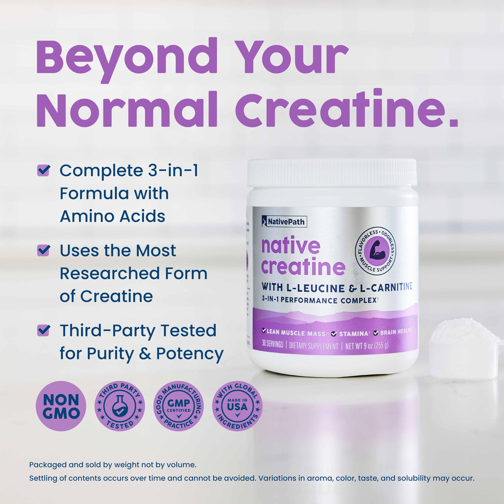 NativePath Creatine Monohydrate Powder L-Leucine L-Carnitine

