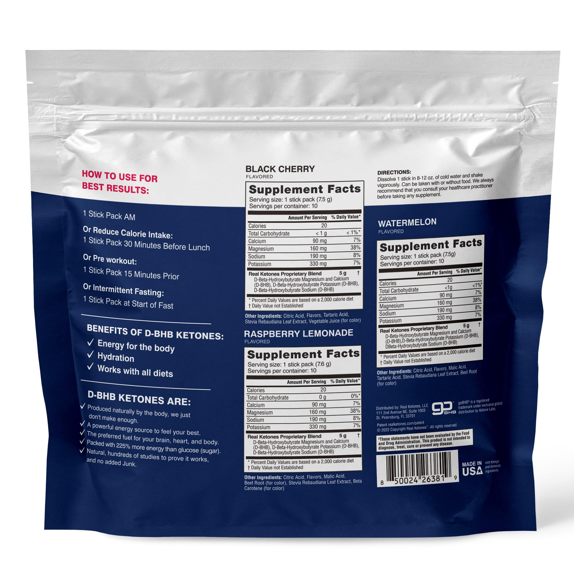 Real Ketones BHB Ketone Drink Mix with Electrolytes

