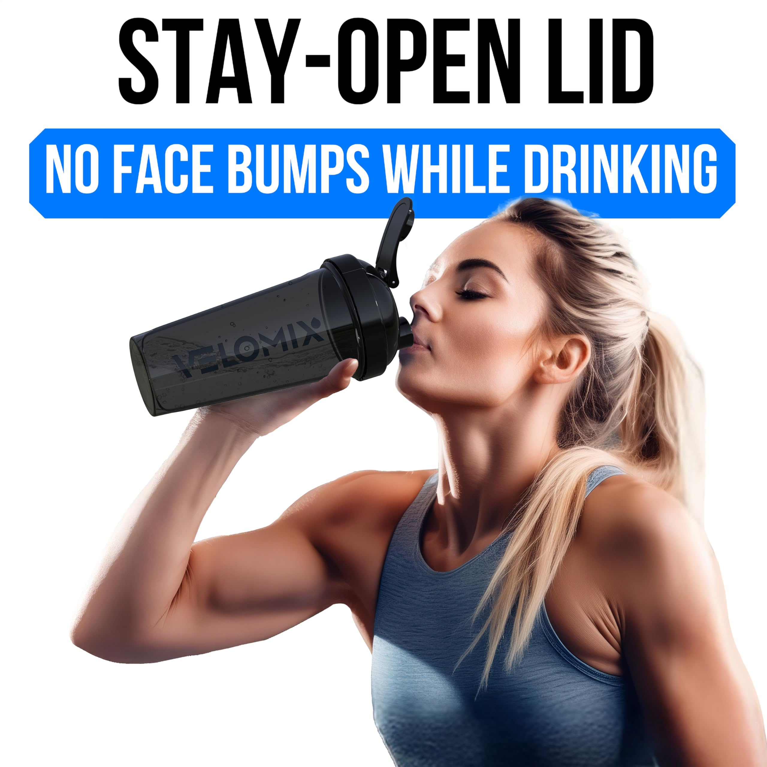 VELOMIX 28 oz Protein Shaker Bottle BPA-Free Leak-Proof

