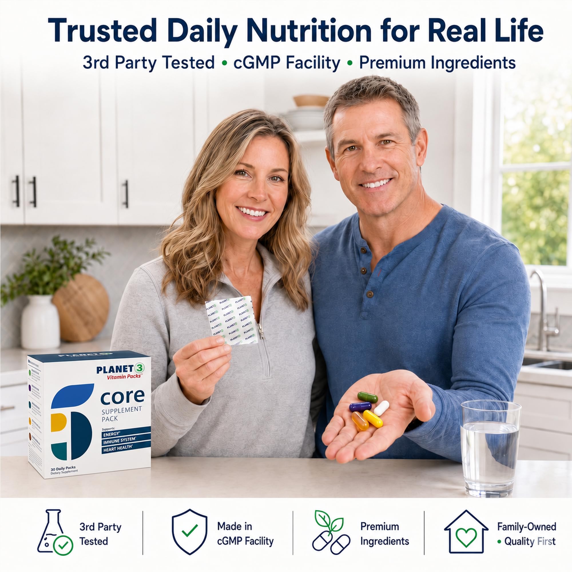 Planet 3 Daily Multivitamin for Immune, Heart & Eye Health

