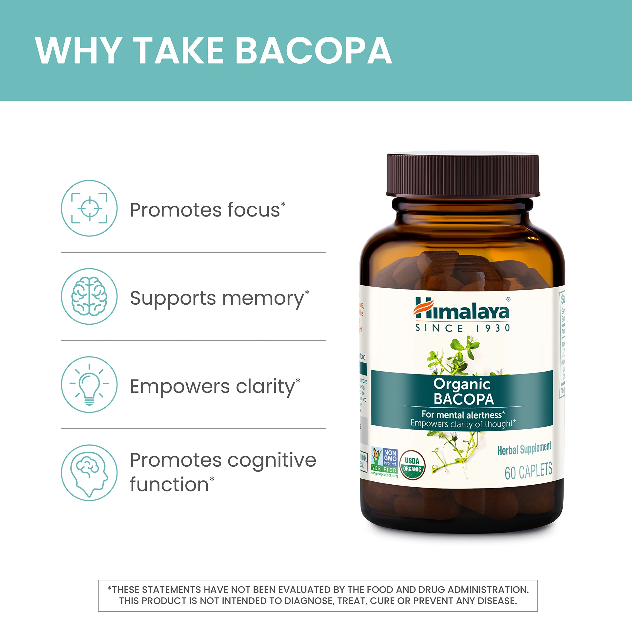 Himalaya Organic Bacopa Monnieri Nootropic | Memory Support

