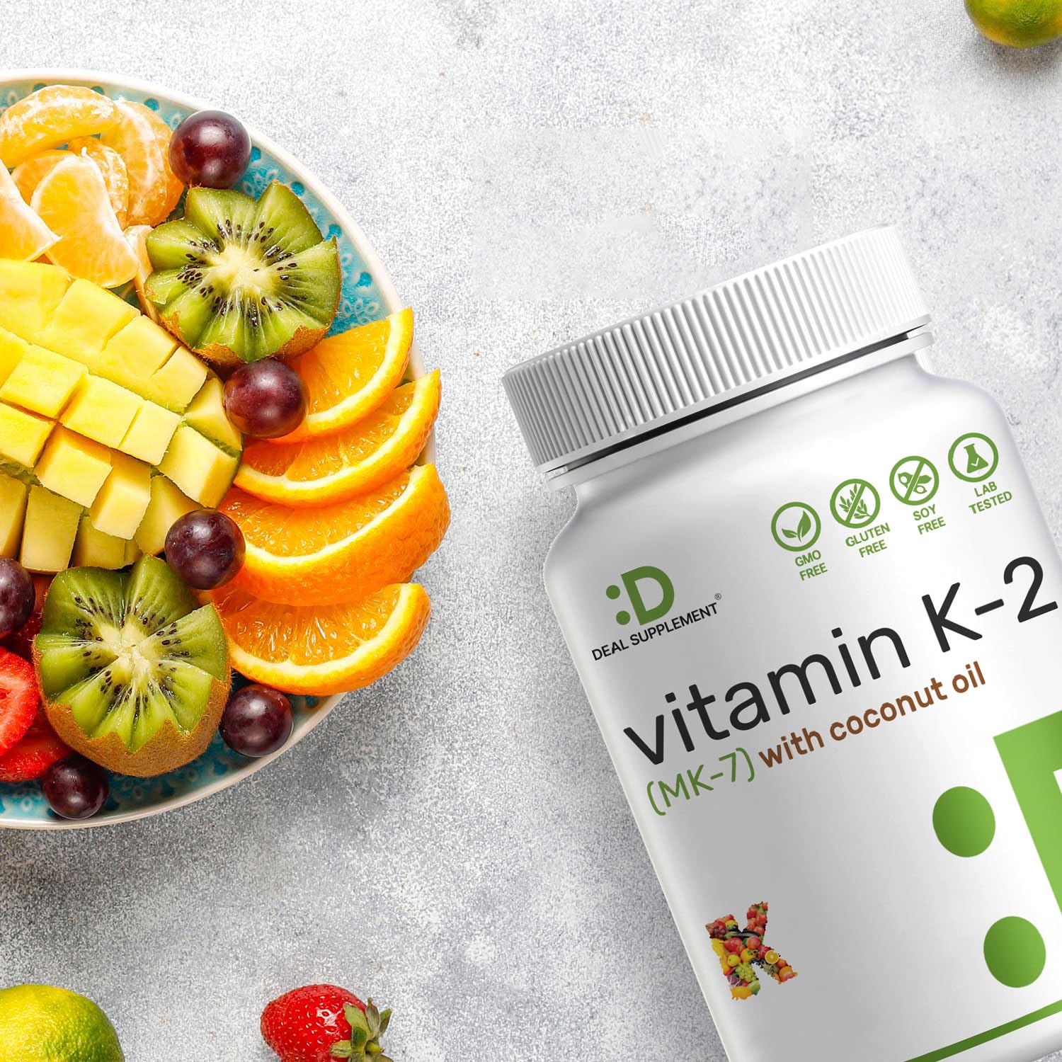 DEAL SUPPLEMENT Vitamin K2 MK-7 Softgels with Coconut Oil Base

