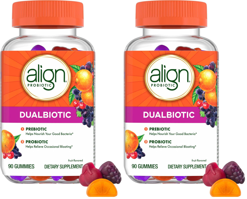 Align Dualbiotic Probiotic Gummies with Prebiotics for Digestive Health