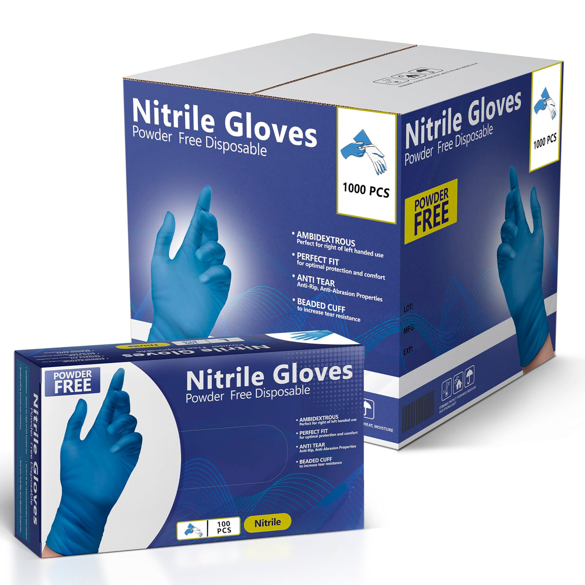 AroCare Nitrile Gloves - Powder Free & Latex Free

