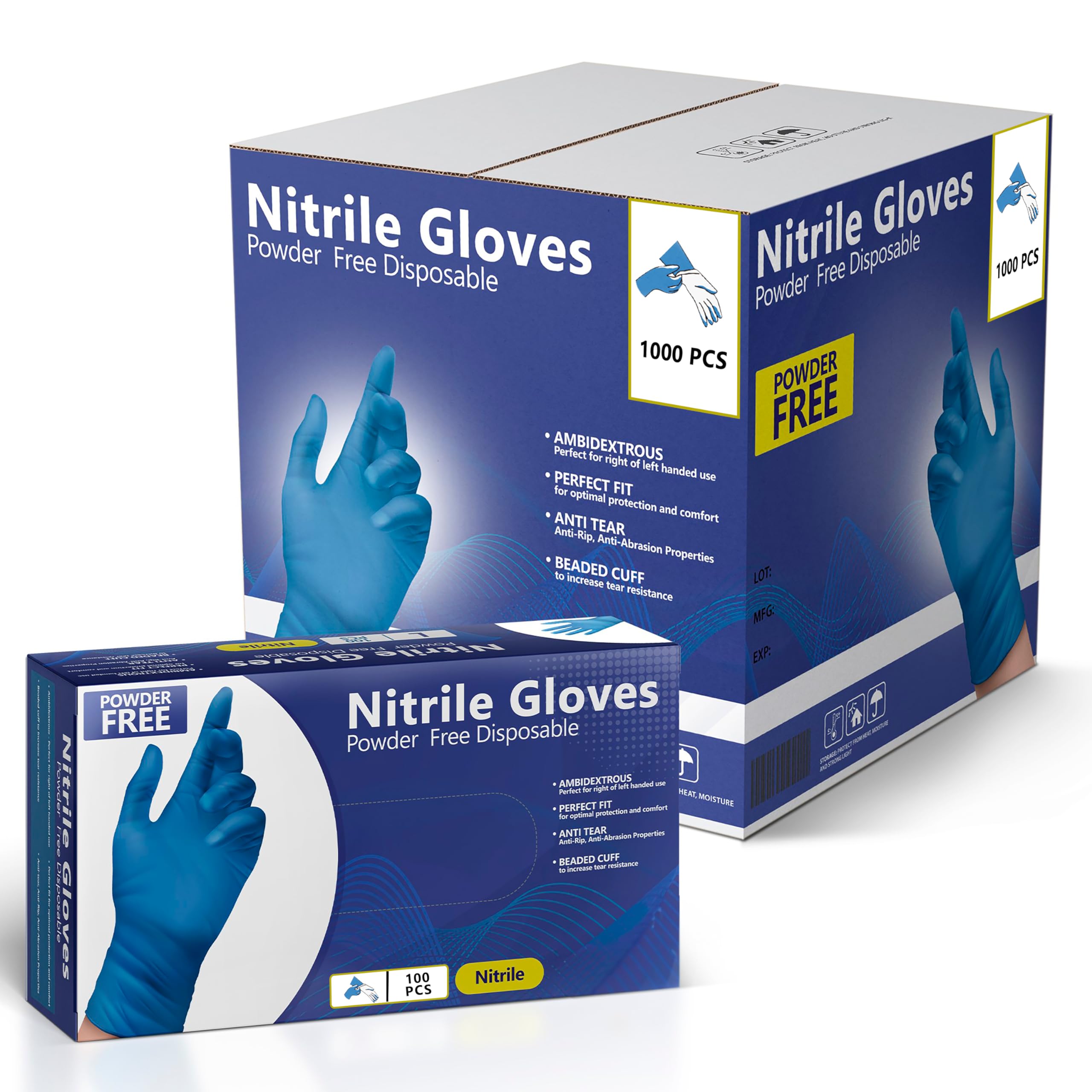 AroCare Nitrile Gloves - Powder Free & Latex Free

