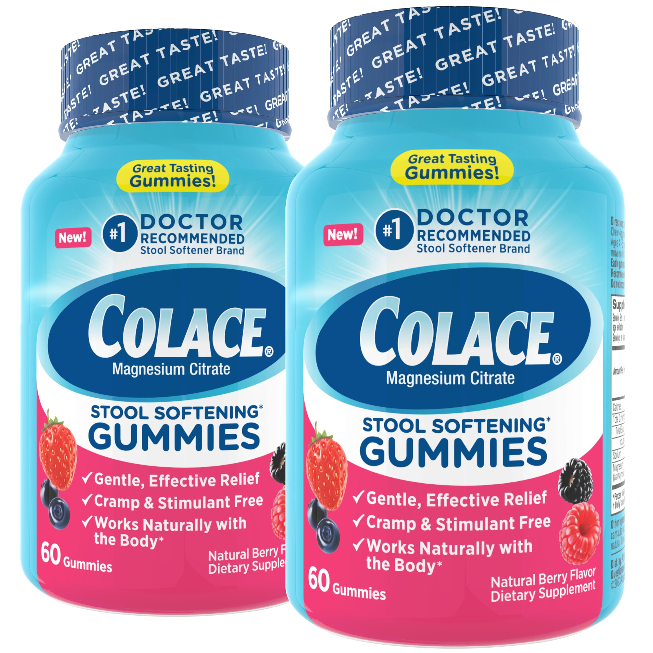 Colace Berry Flavored Stool Softener Gummies

