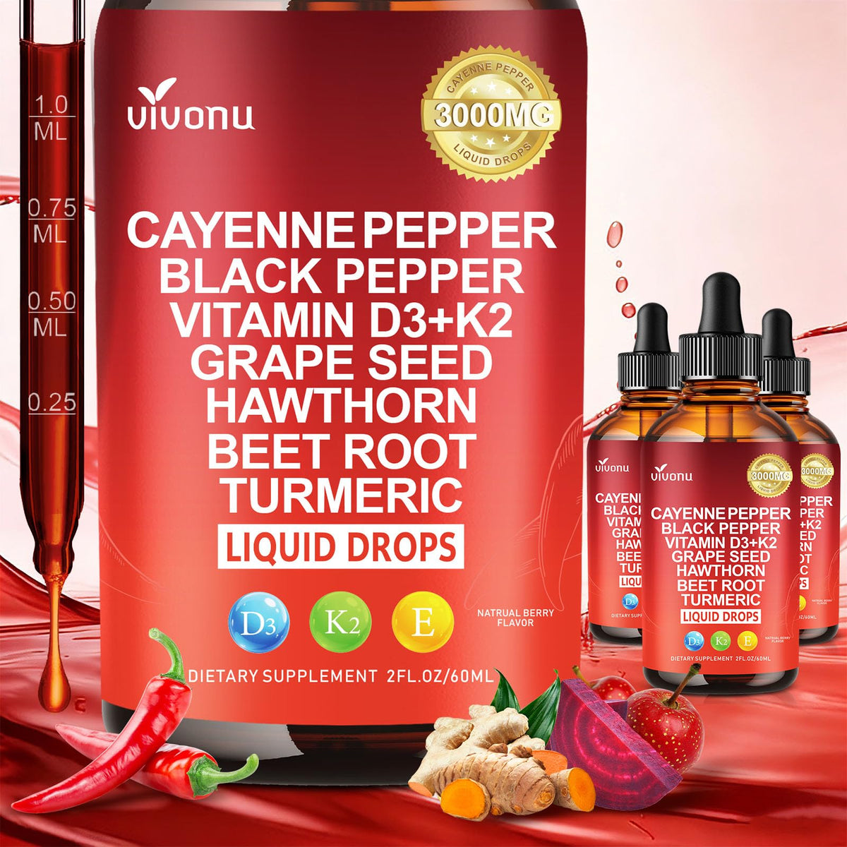 VivoNu Cayenne Pepper Gel Capsules for Daily Wellness