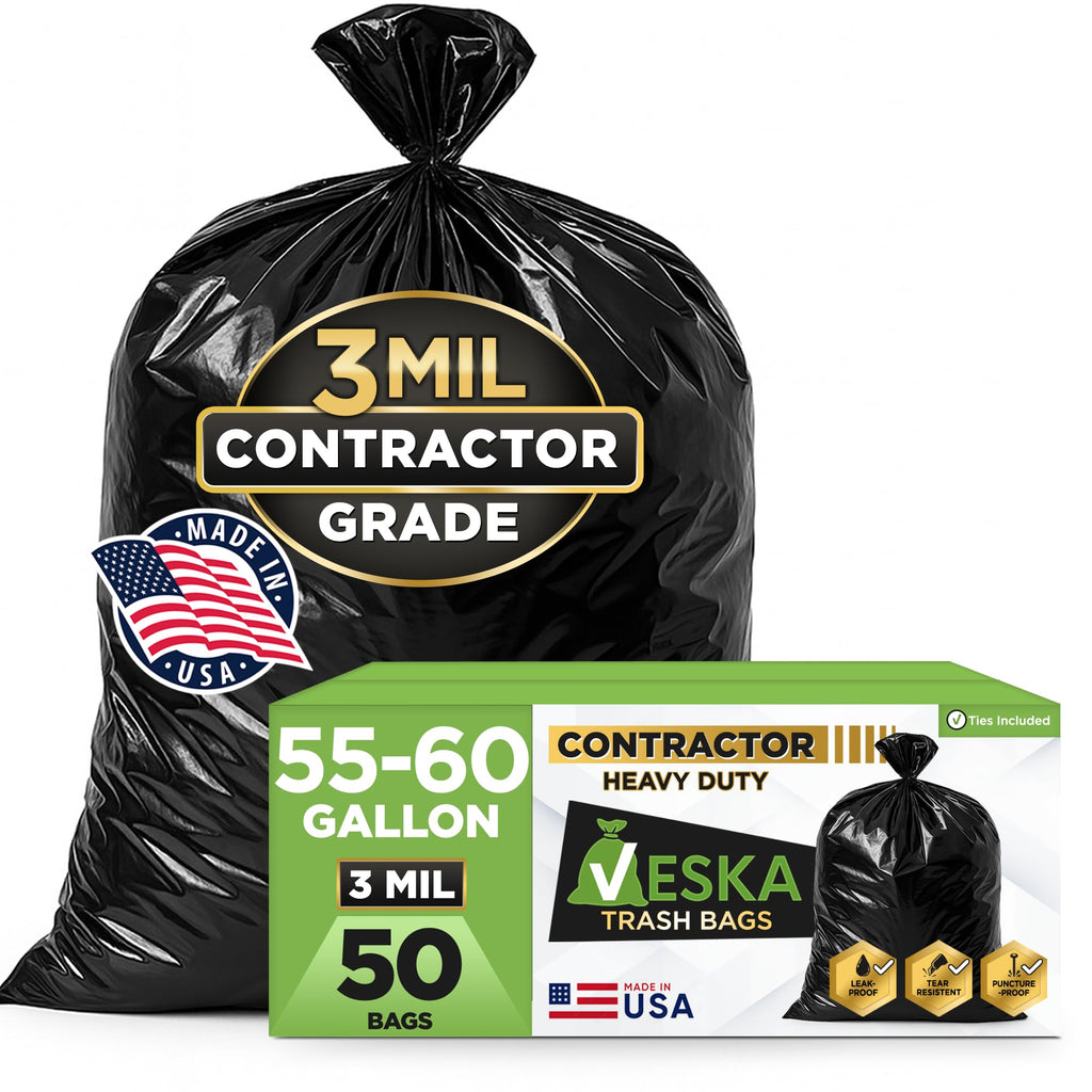 Veska Contractor Garbage Bags Heavy Duty for Job Sites
