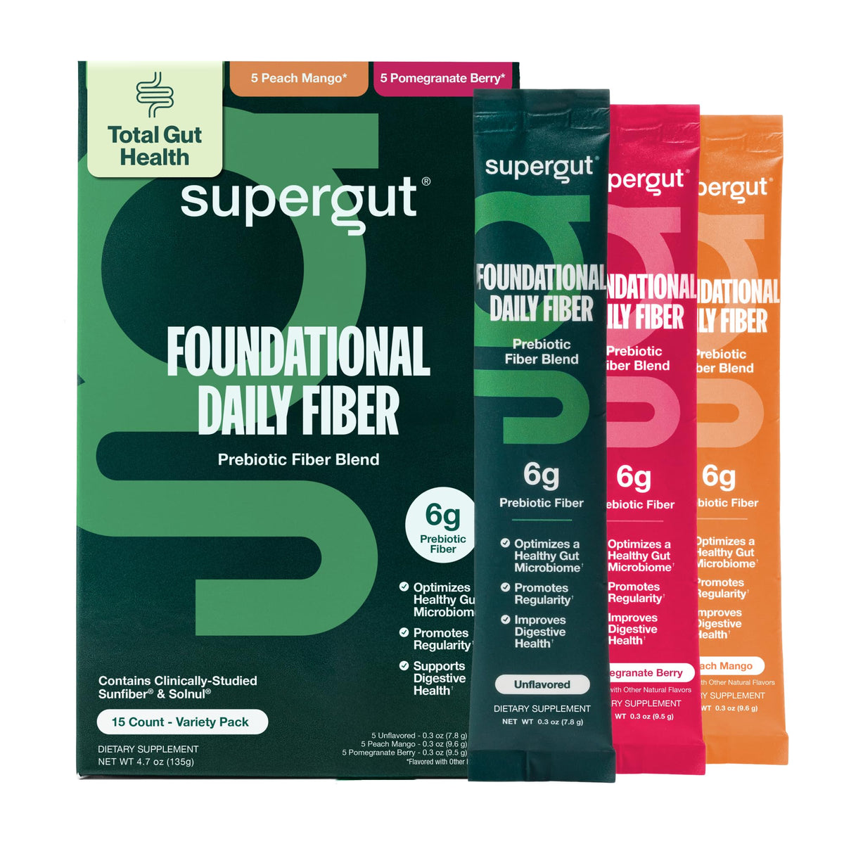 Supergut Foundational Daily Fiber Powder Prebiotic Fiber Blend for Gut Health