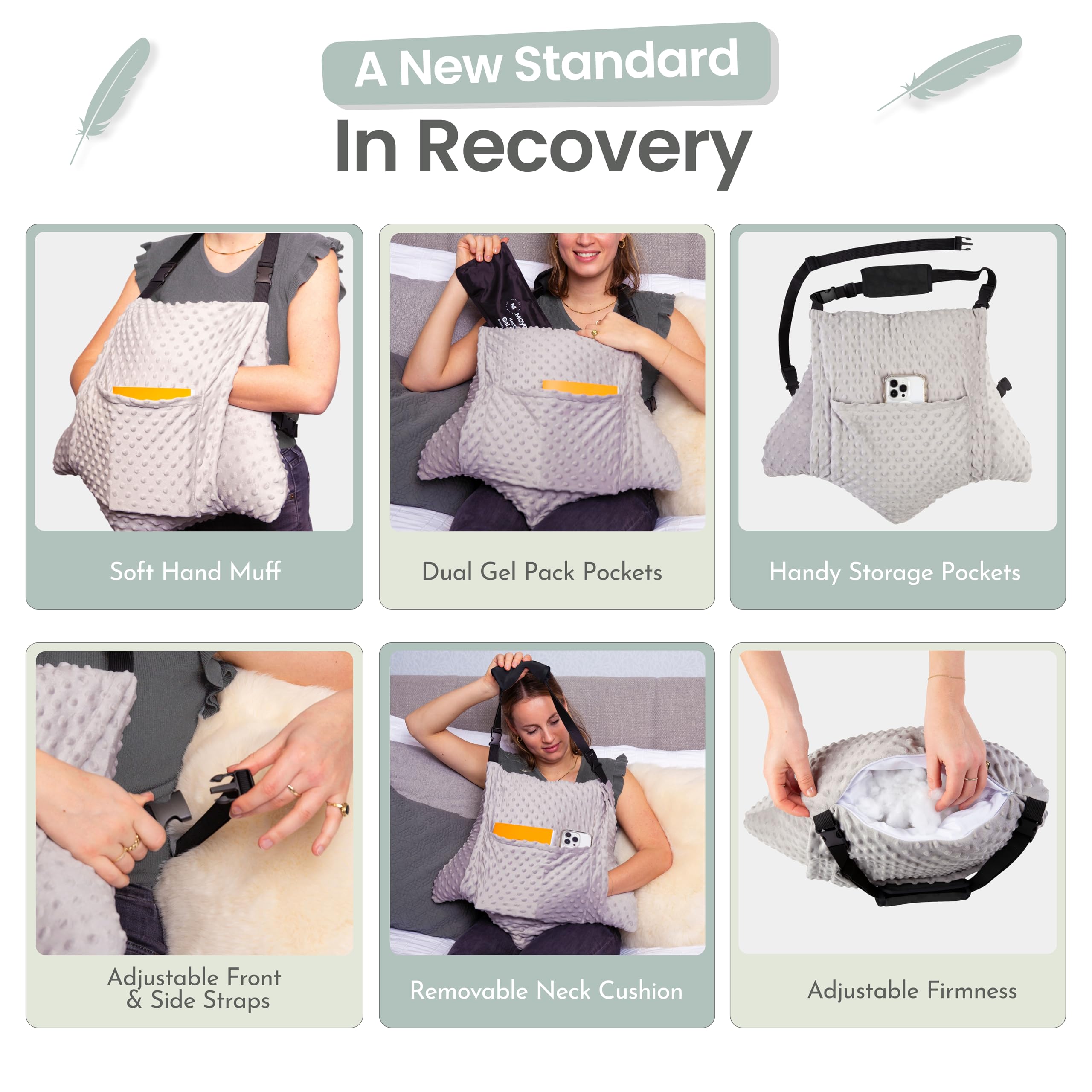 MOYOAMA 2 Pcs Hysterectomy Pillow Set with Gel Pack

