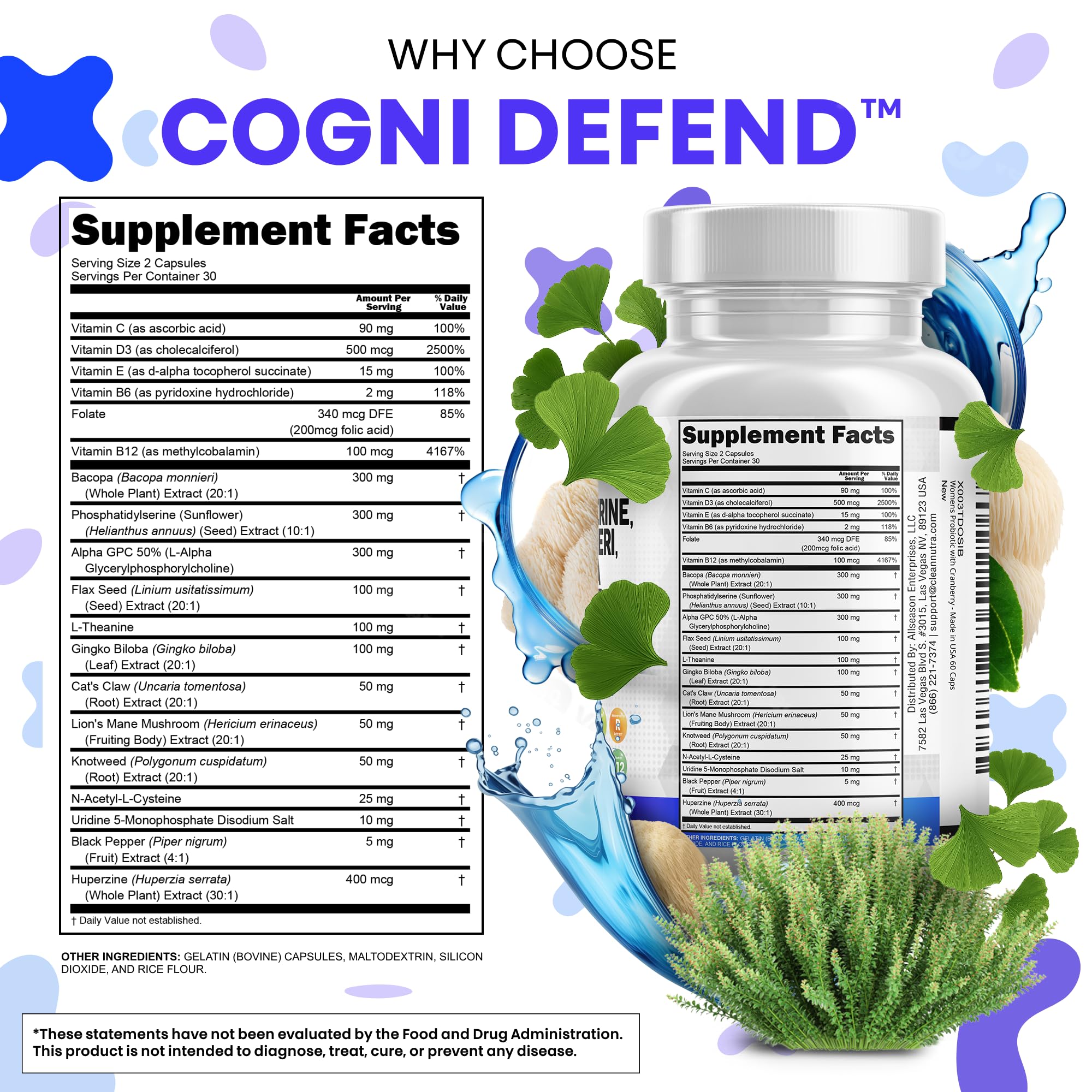 Clean Nutra Brain Nootropic for Focus and Memory

