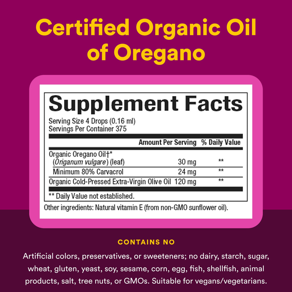 Natural Factors Oil of Oregano Liquid for Immune Support

