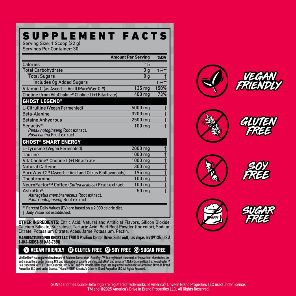 GHOST Legend Pre Workout Powder | Energy & Focus

