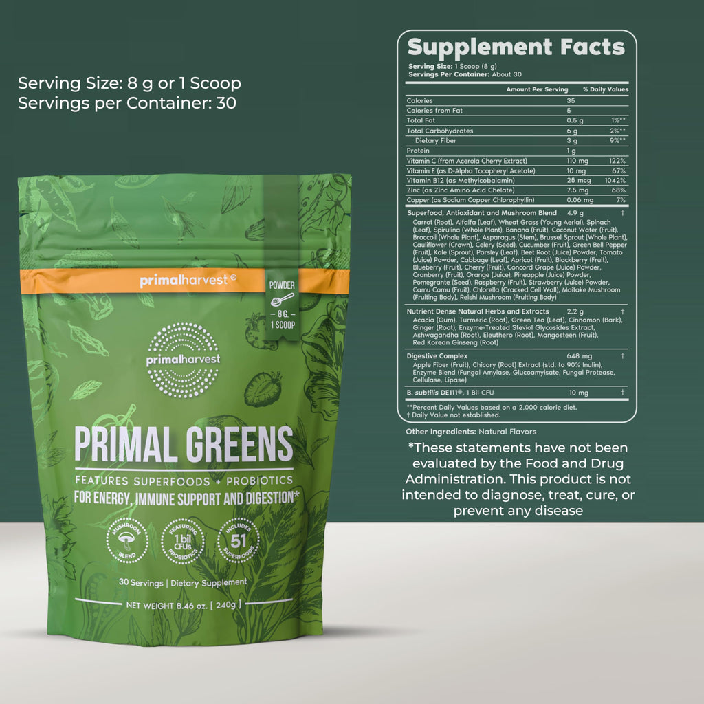 Primal Harvest Super Greens Powder for Energy

