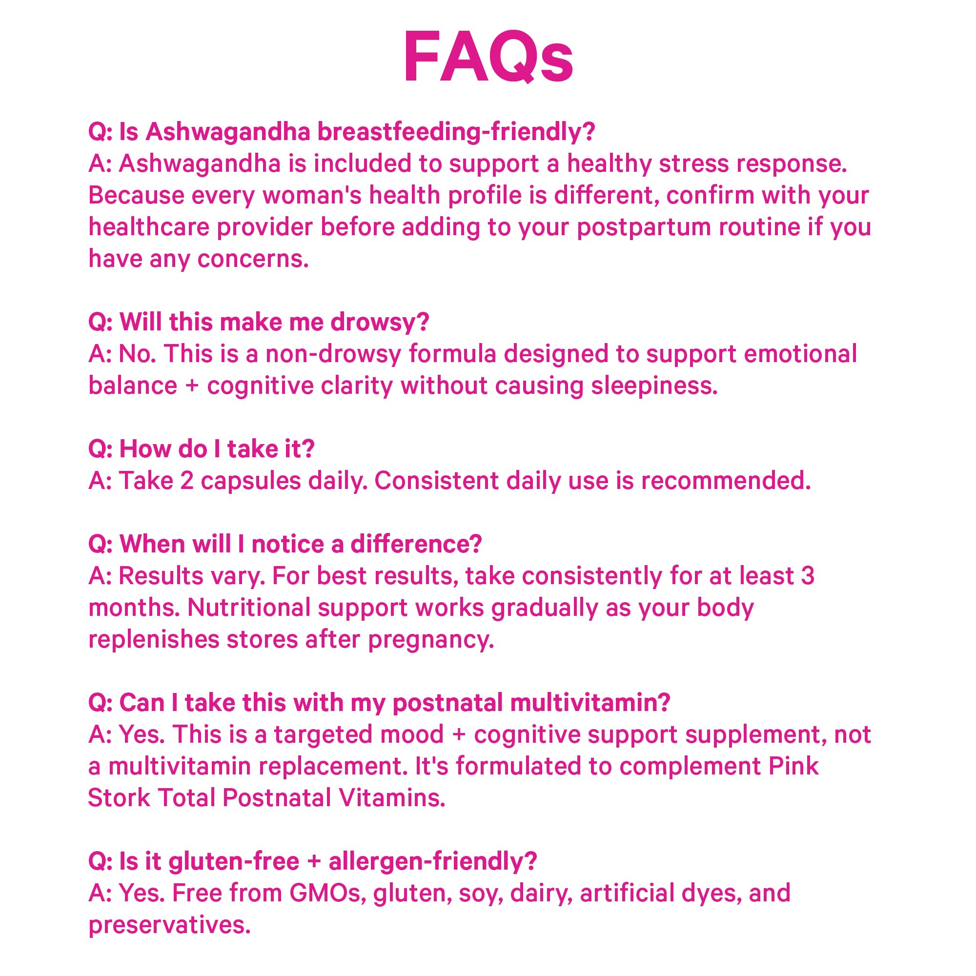 Pink Stork Postpartum Mood Support – Postnatal Supplement

