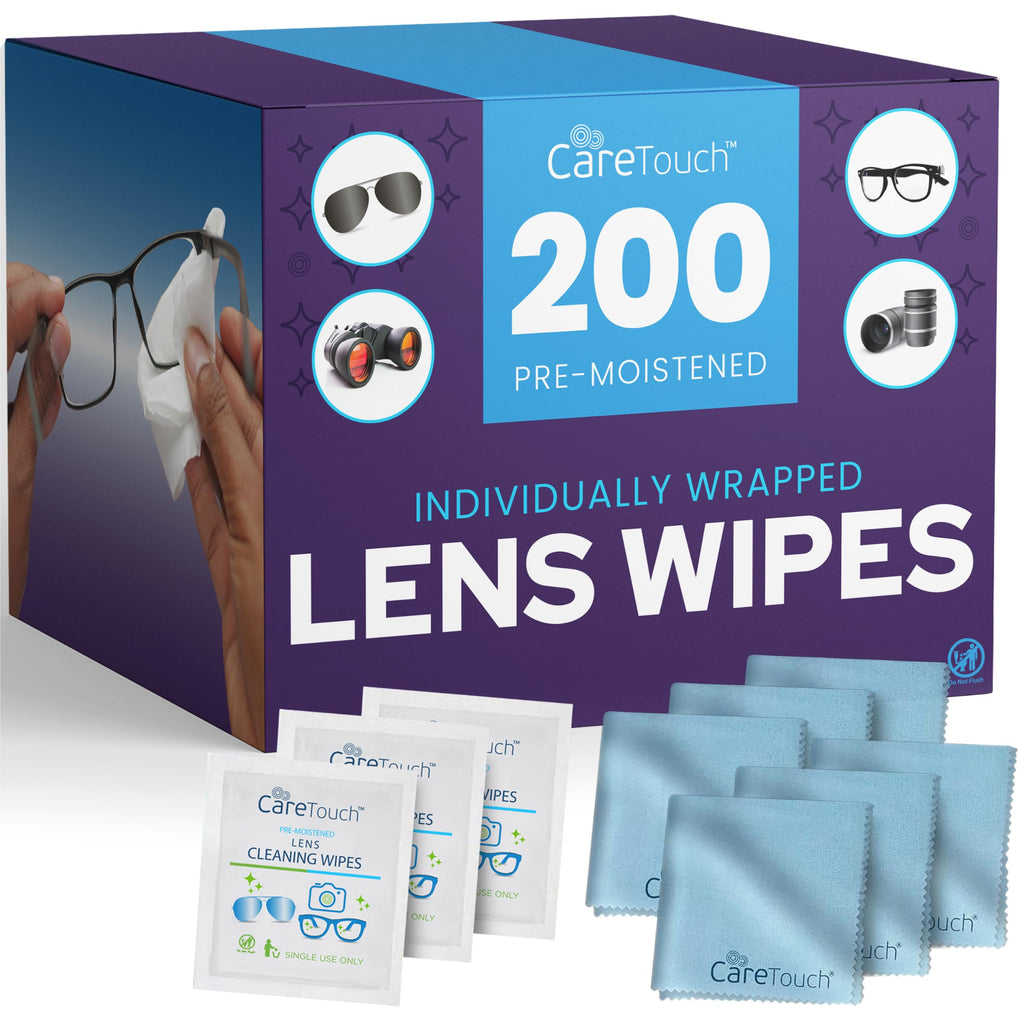 Care Touch Lens Wipes for Eyeglasses – Pre-moistened Lens Cleaner Wipes