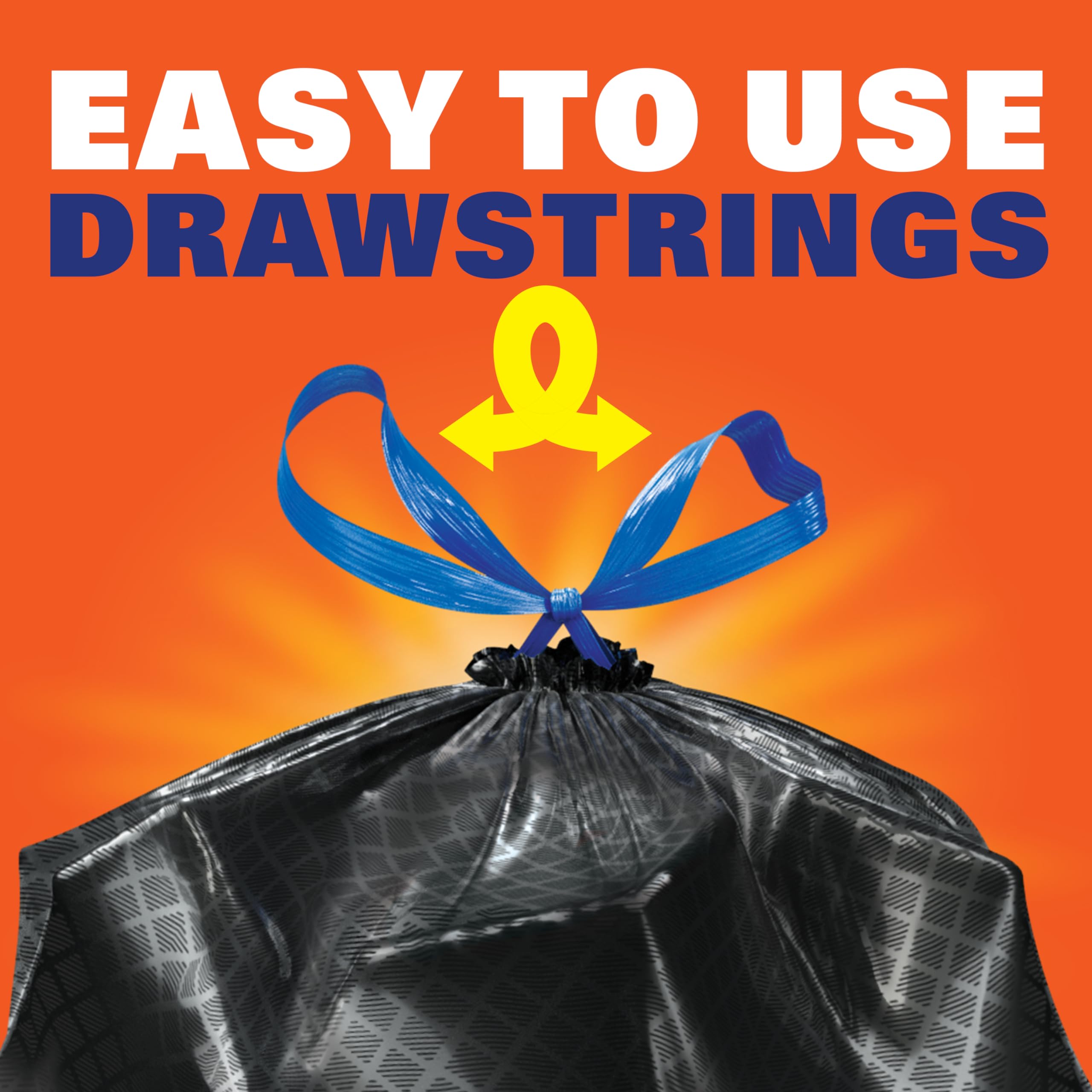 Hefty Ultra Strong Drawstring Trash Bags | 6-in-1 Protection

