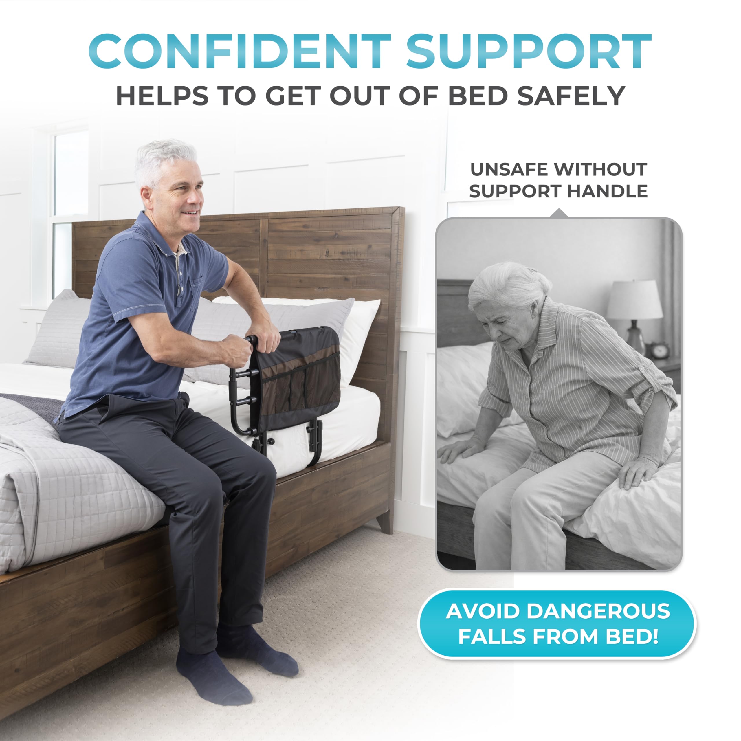 Stander EZ Adjust Bed Rail for Elderly Safety

