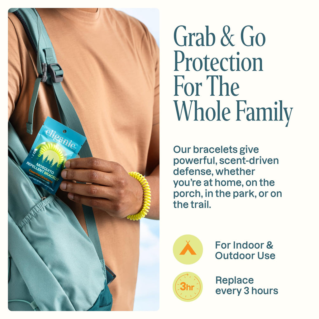 Cliganic Mosquito Bracelets - DEET-Free & Plant-Based

