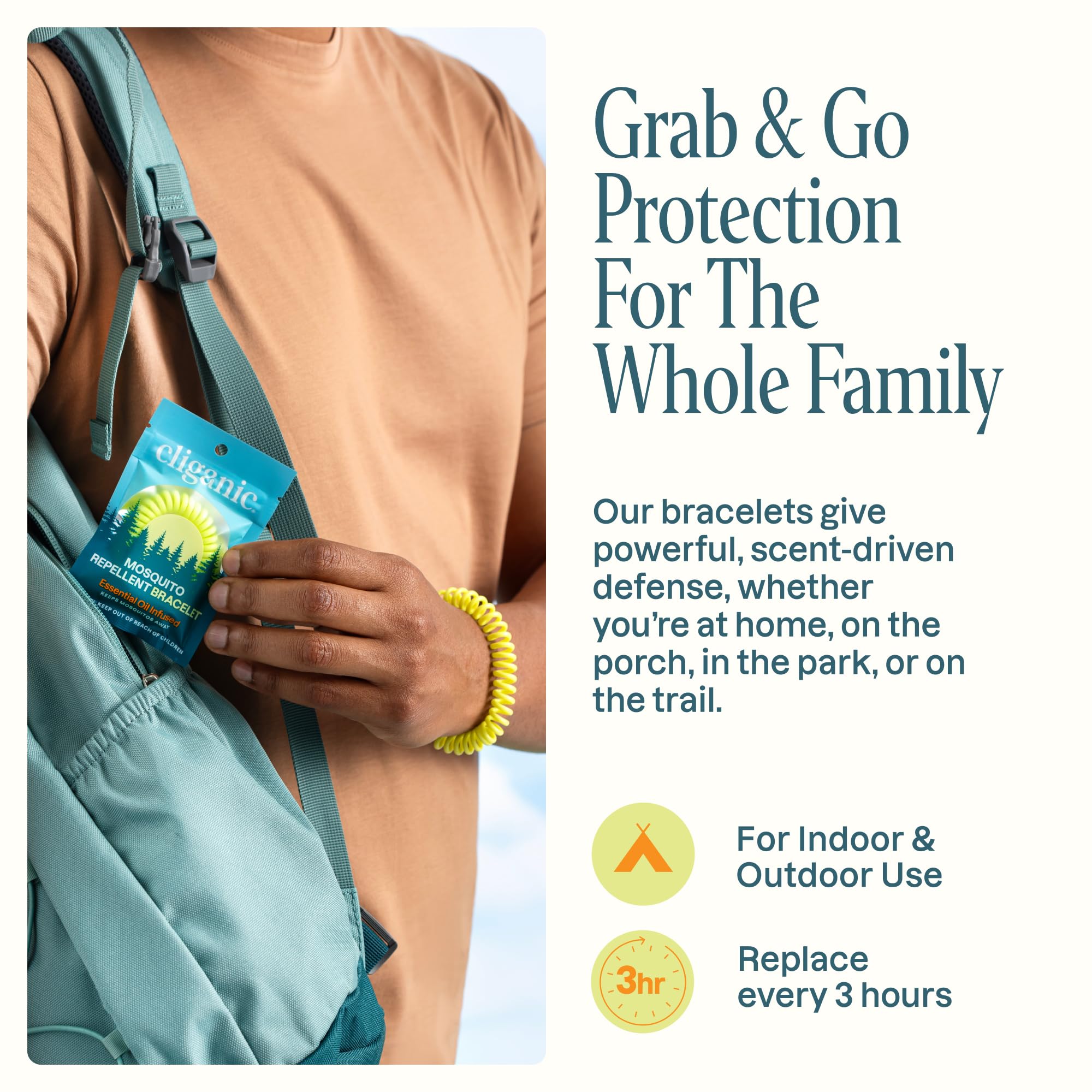 Cliganic Mosquito Bracelets - DEET-Free & Plant-Based

