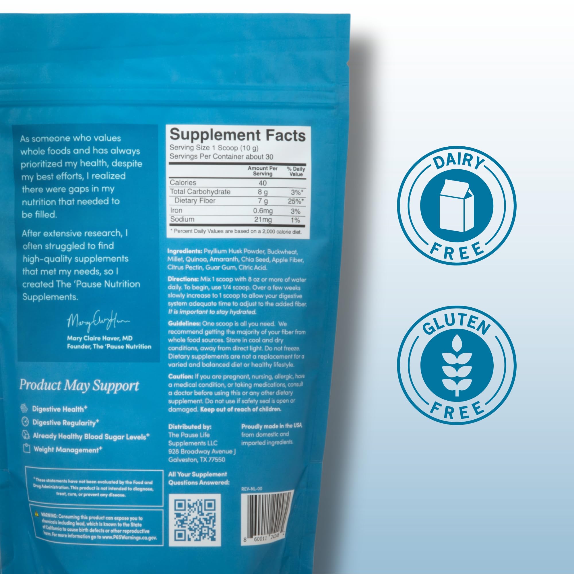 Pause Life Fiber GDX Dietary Fiber Powder Unflavored

