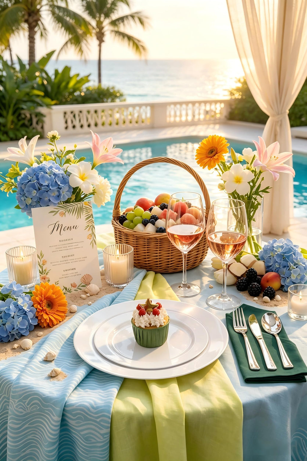 FLOWERCAT Disposable Plates - Heavy Duty Party Plates

