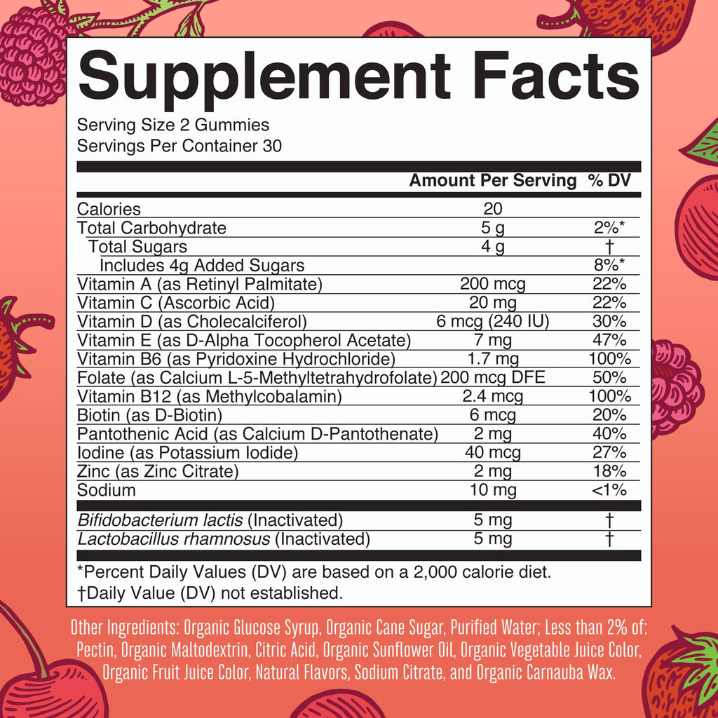 MaryRuth's Multivitamin Gummies with Postbiotics | USDA Organic

