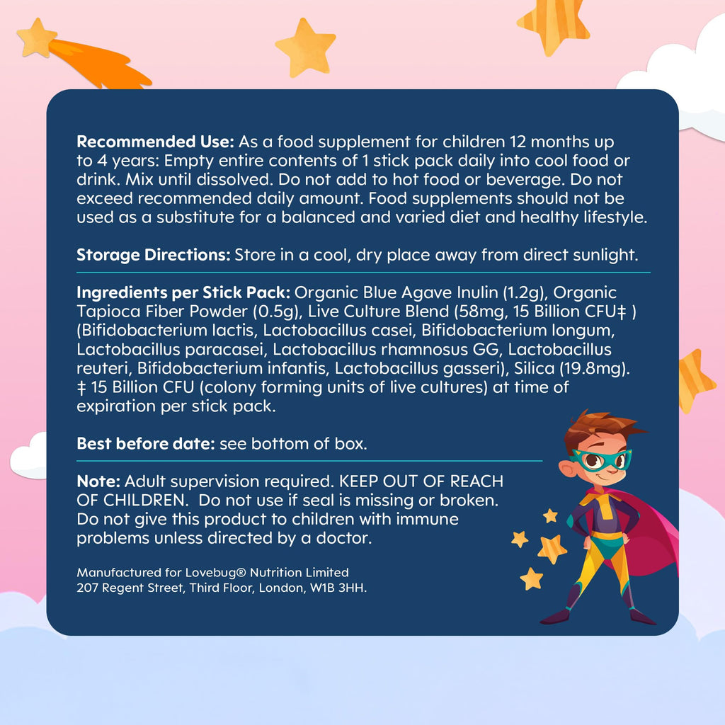 LOVEBUG Kids Probiotic Powder for Digestive Health

