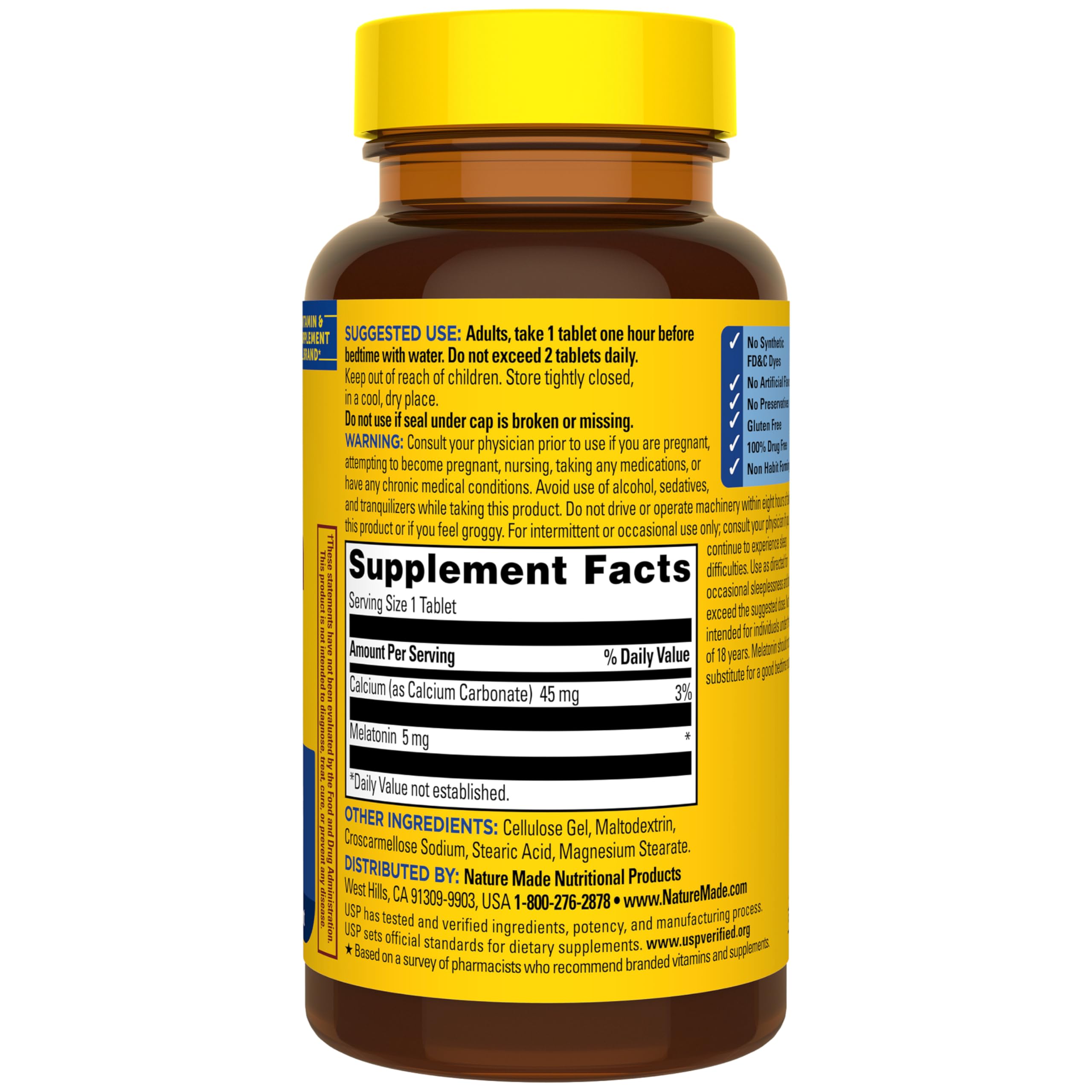 Nature Made Melatonin 5 mg Extra Strength Sleep Aid

