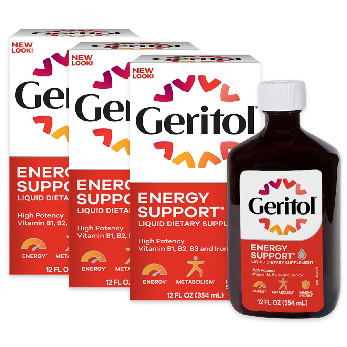 Geritol Liquid Vitamin and Iron Supplement for Energy Support