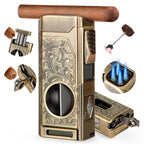 Quad Jet Flame Torch Lighter with Cutter and Punch

